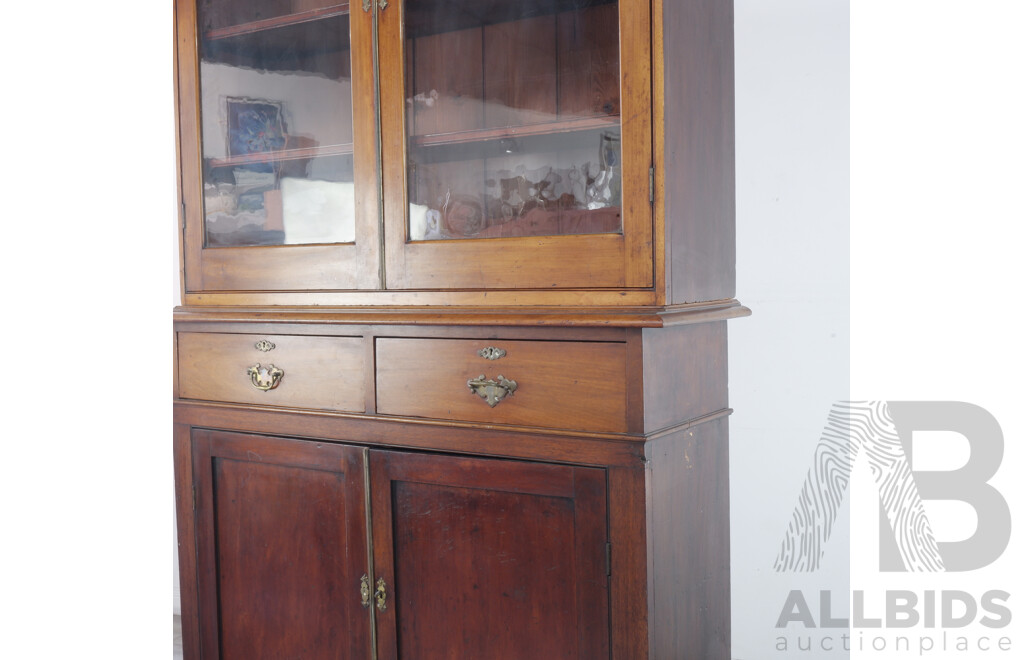 Victorian Cedar Bookcase Display Cabinet