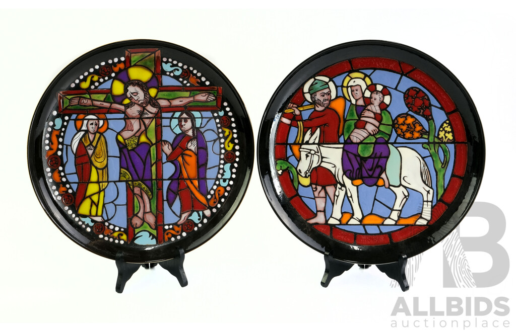 Two Vintage Poole Pottery Limited Edition Cathederal Collectors Plates Designed by Tony Morris & Modelled by S M Allen