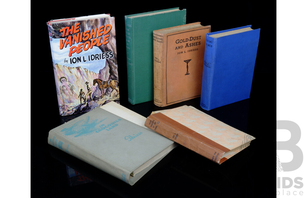 Collection Six Ion Idriess First Editions Titles Including Gold Dust and Ashes, Drums of Mer and More