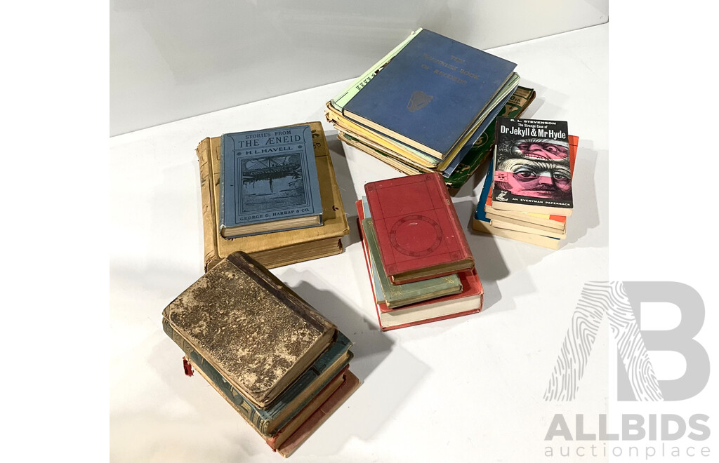 Collection Books Mostly Classic Literature Including Antique the Aneid, Atlanta and More