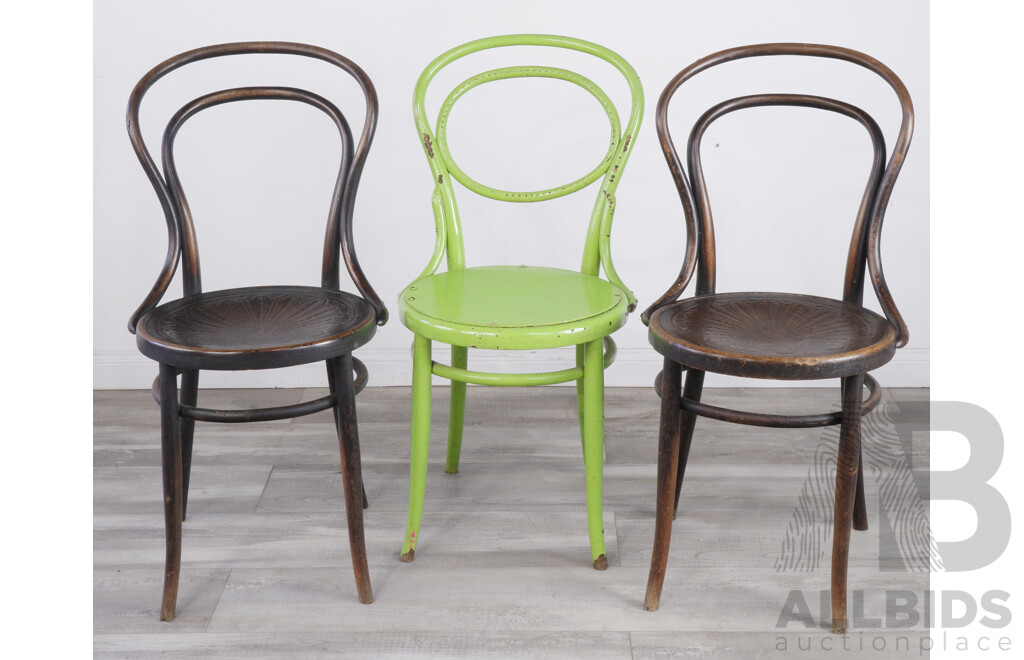 Three Antique J & J Kohn Bentwood Chairs