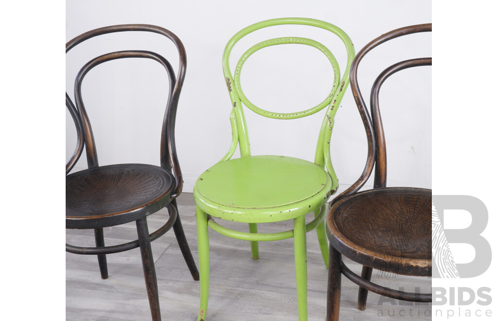 Three Antique J & J Kohn Bentwood Chairs