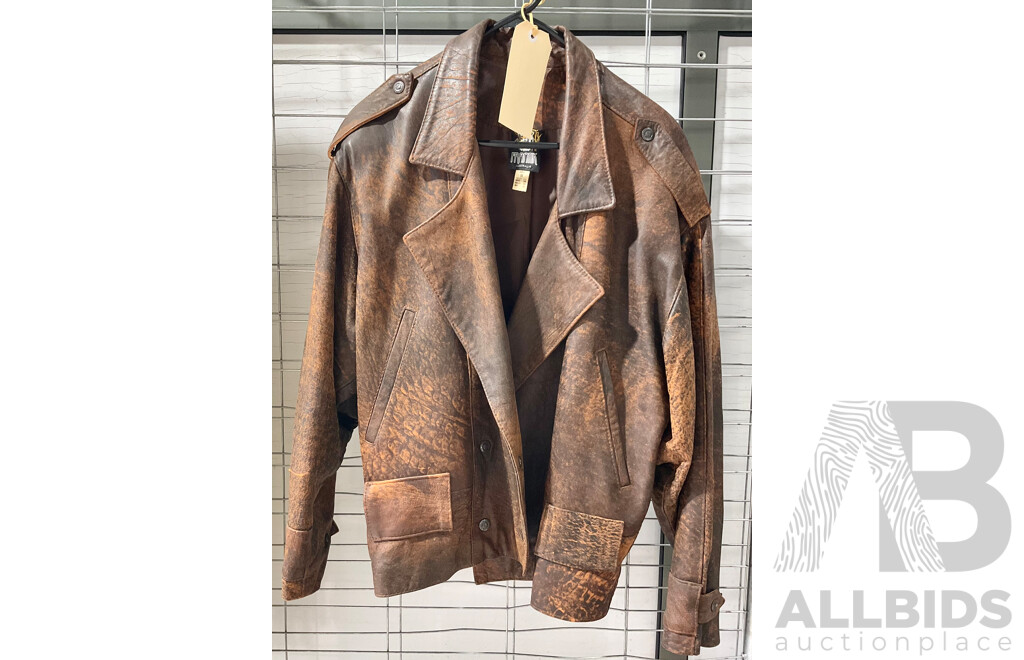 Vintage Brown Leather Moto Jacket by Frantik