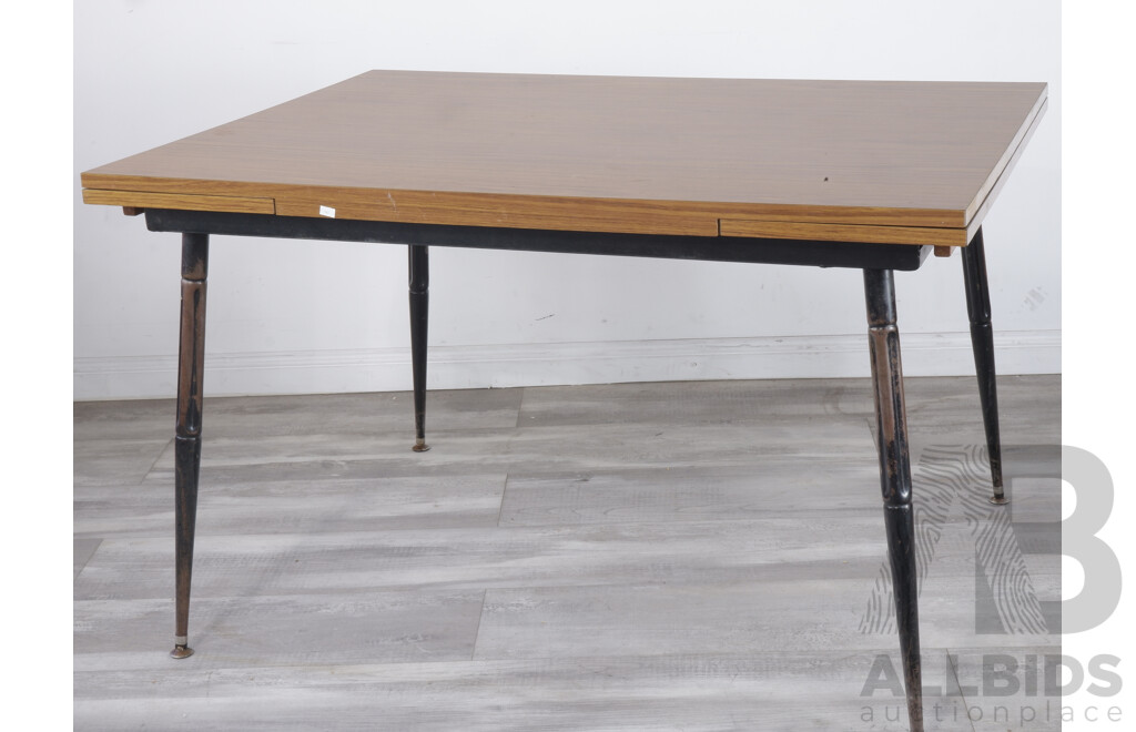 Retro Laminate and Metal Leg Extension Dining Table