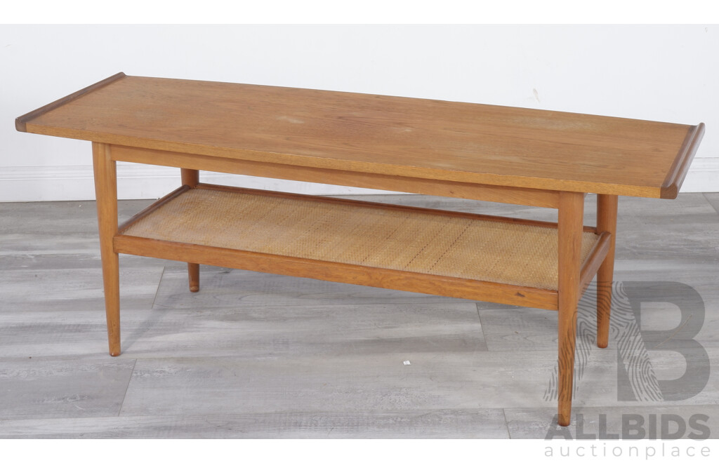 Mid Century Coffee Table with Turned Up Ends