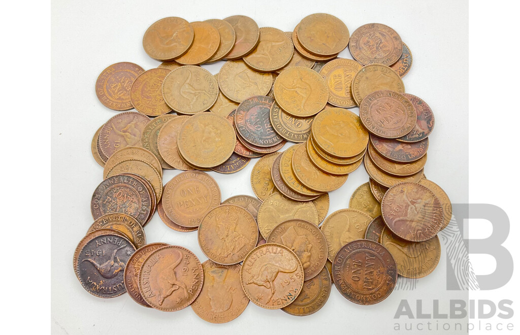 Australian Pennies KGV, KGVI, QE2 - 700 Grams