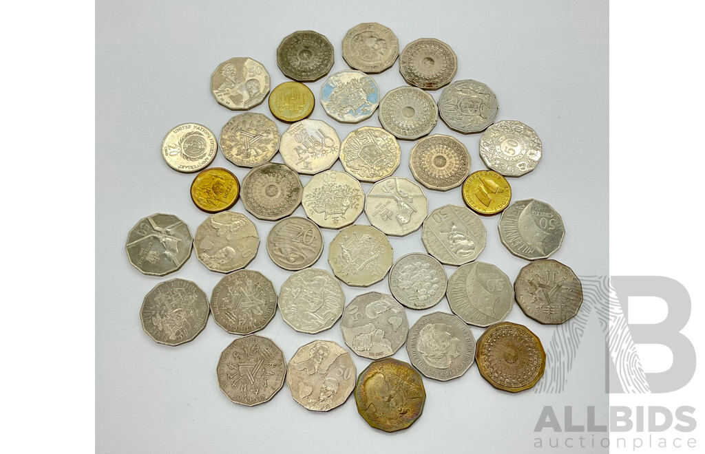 Collection of Australian Commemorative One Dollar, Fifty Cent and Twenty Cent Coins