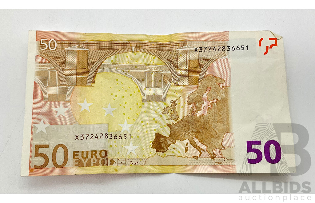 One Fifty Euro Note X37242836651