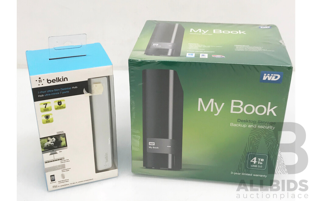 WD MyBook Desktop Stoage and Belkin Desktop Hub