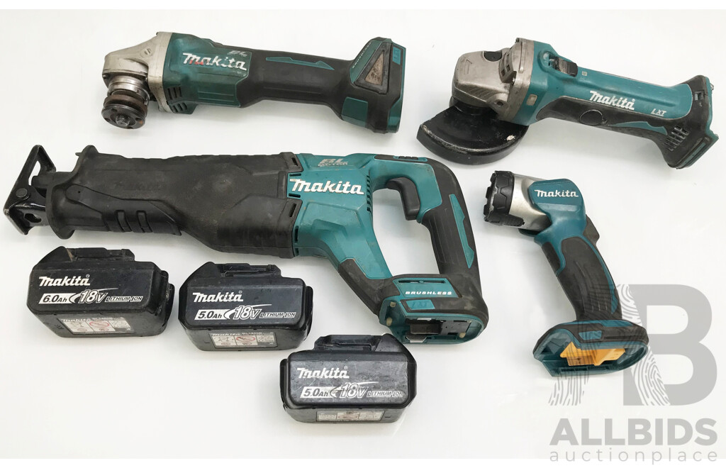 MAKITA Assorted Lot of Power Tools and Batteries