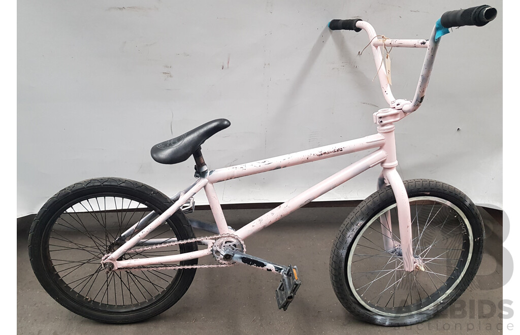 Spray Painted Pink Single Speed BMX Bike