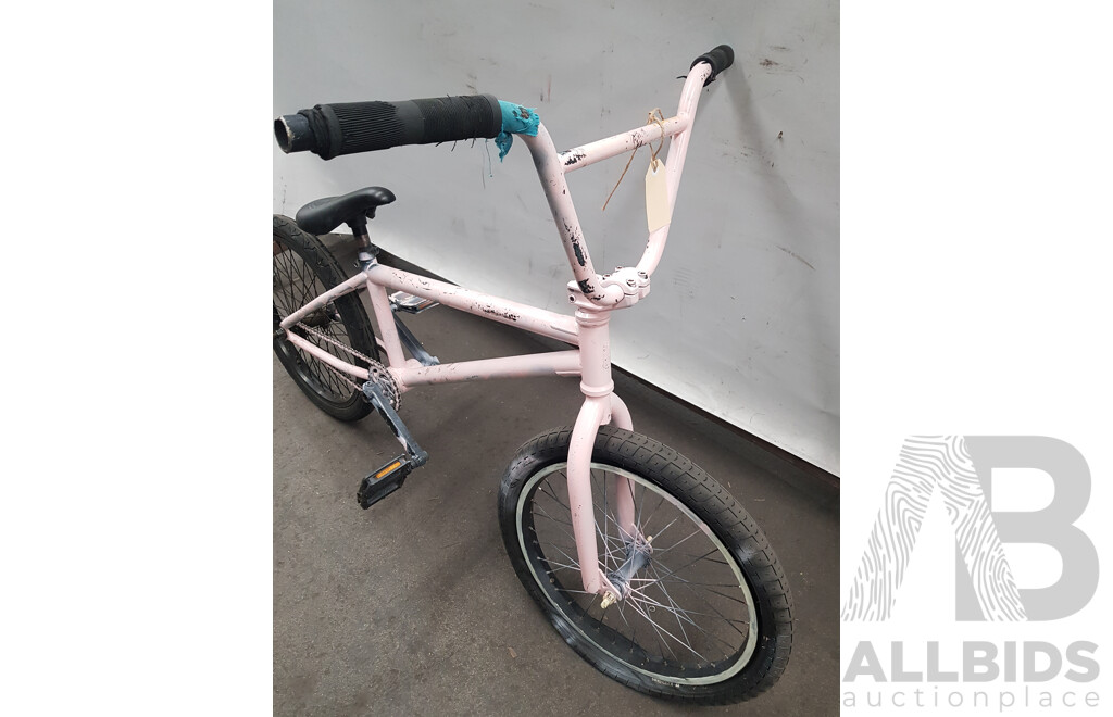 Spray Painted Pink Single Speed BMX Bike