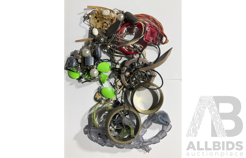 Large Collection of Costume Jewellery in Tin