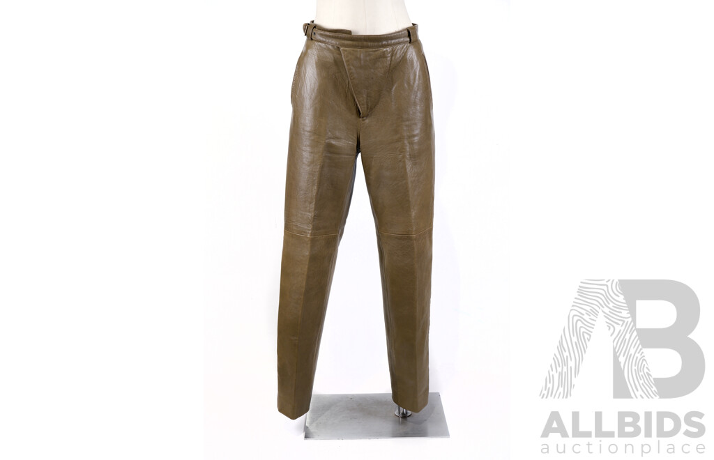Vintage Leather Motorcycle Pants Made by Masons, Italy