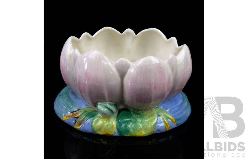 Vintage Clarice Cliff for Newport Pottery, Crocus Form Porcelain Dish, Marks to Base