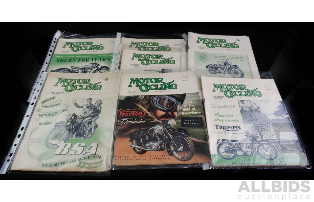 Large Collection Approx 23 Vintage Motorcycling Magazines, Late 1940s Early 1950s
