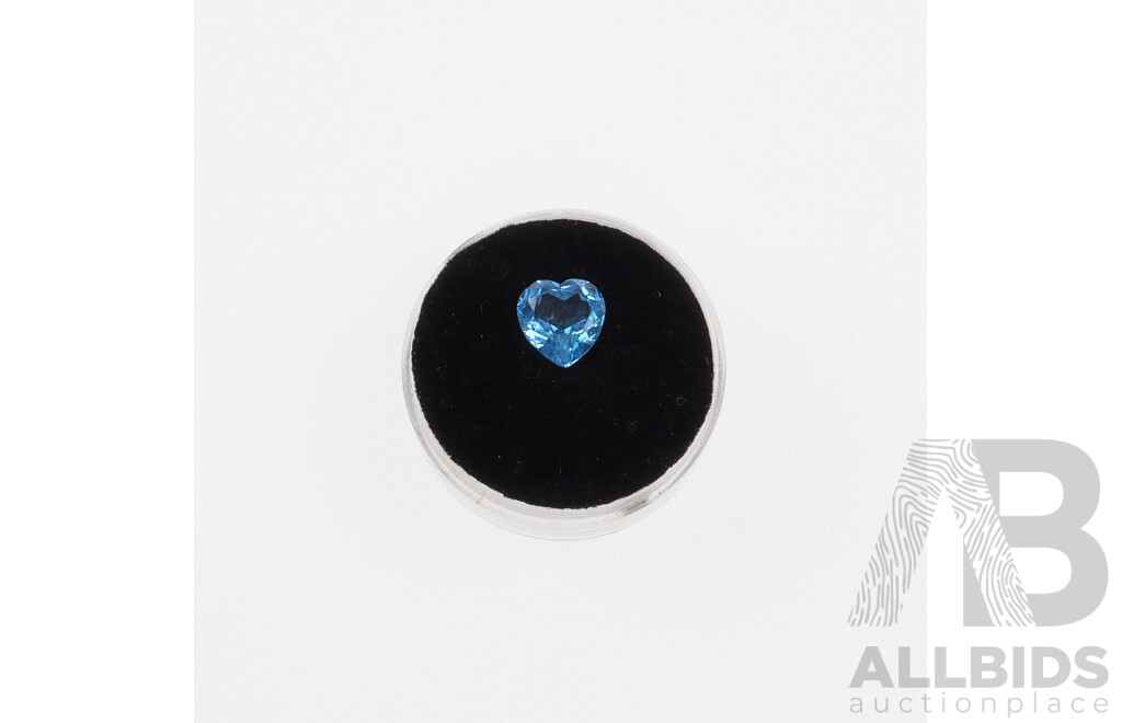 Blue Topaz, 8mm, Unset Stunning Heart Shape Stone, 2.40ct