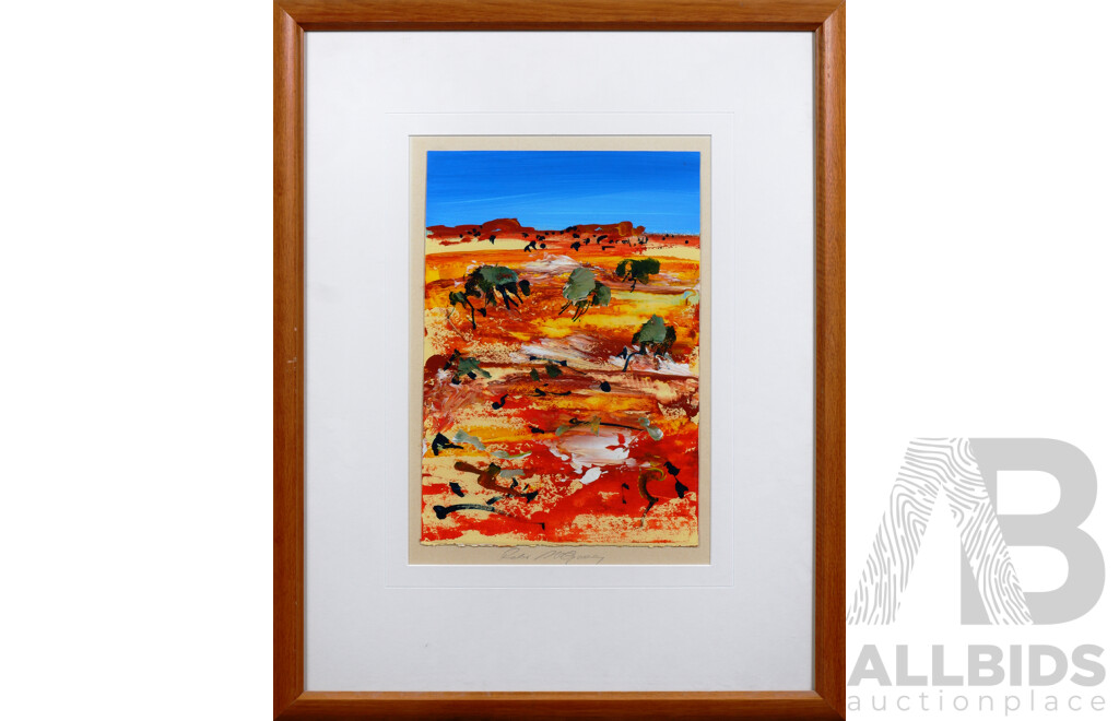 Peter McQueeney (born 1941), Australian Landscape View IV, Oil on Paper