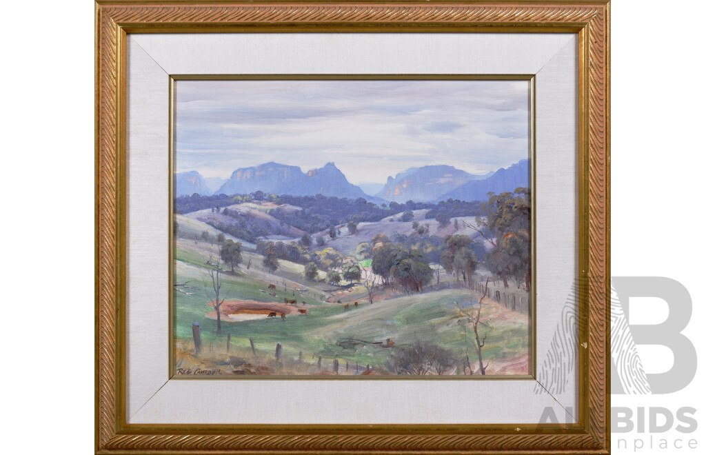 Reg Campbell (1923-2008), Grey Day in Capertee Valley, Oil on Canvas on Board