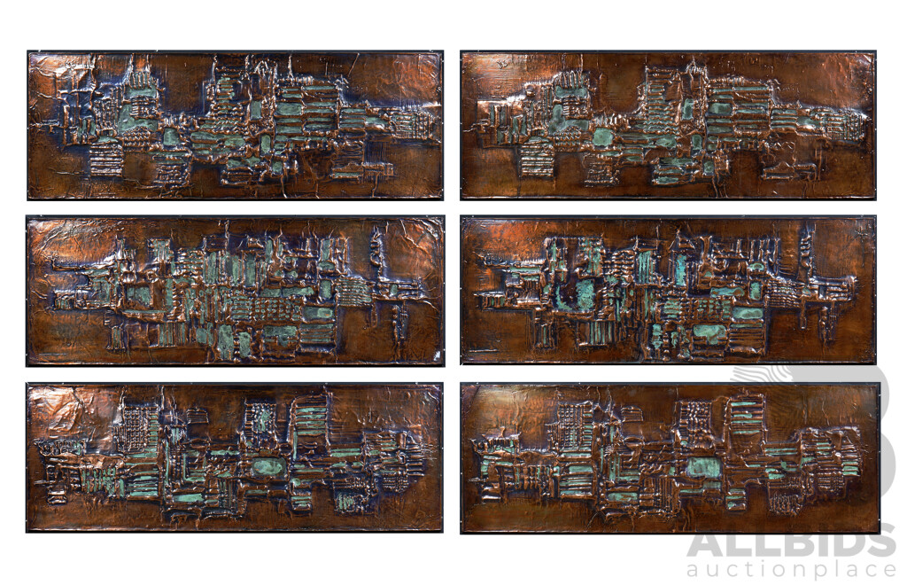 Set of 6 Copper Relief Panels (6)