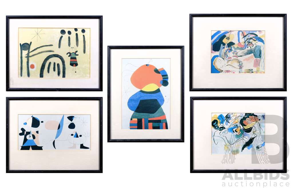 Quantity of Framed Offset Prints Including Miro (5)