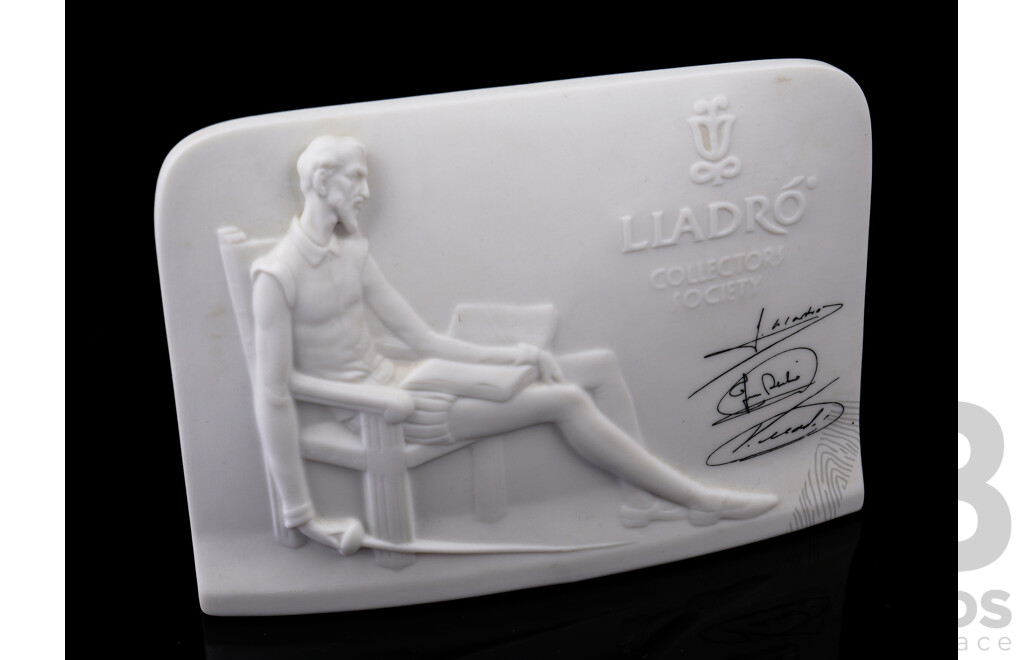 Lladro Collector Society Don Quixote Porcelain Signed Shell 6” Plaque