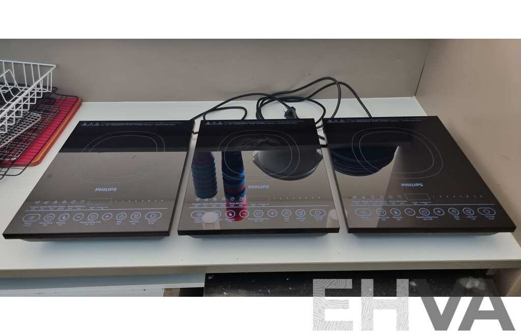 Set of Three Philips HD4937-06 Portable Induction Cooktop