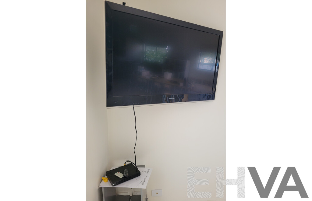 Hisense Wall Mounted Television with LG DVD Players and DVDs