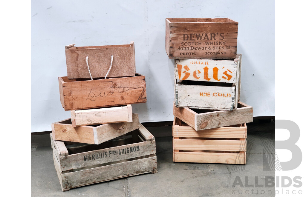 Collection of Wooden Storage Crates