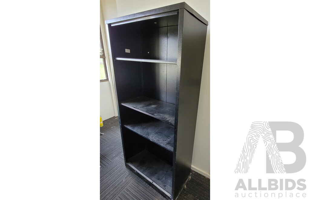 Four Shelf Storage Cabinet (Black)
