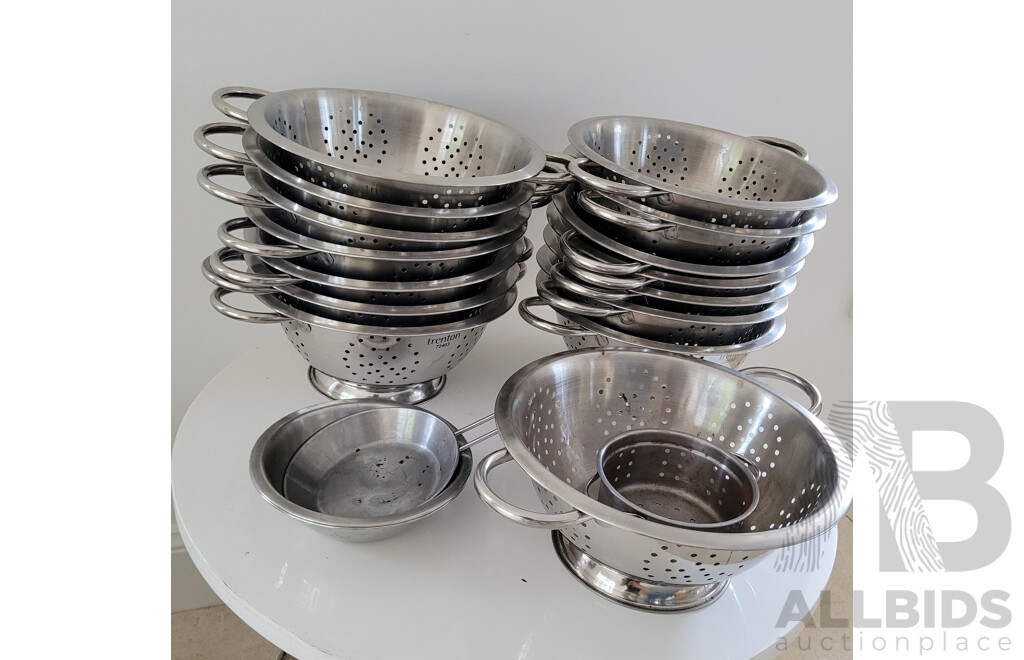 Assorted Stainless Steel Colanders and Bowls