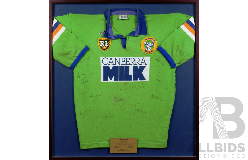 Canberra Raiders 1995 Signed Framed Jersey