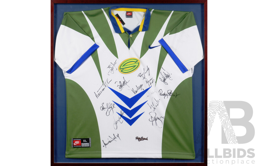 Canberra Raiders Super League 1997 Signed Framed Jersey