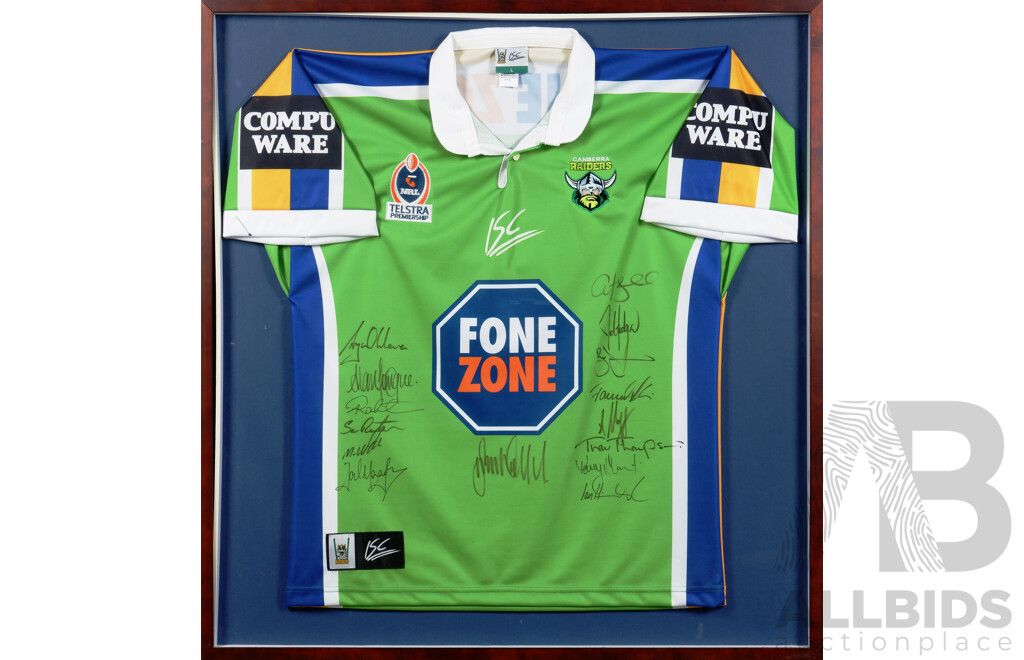Canberra Raiders 2003 Signed Framed Jersey