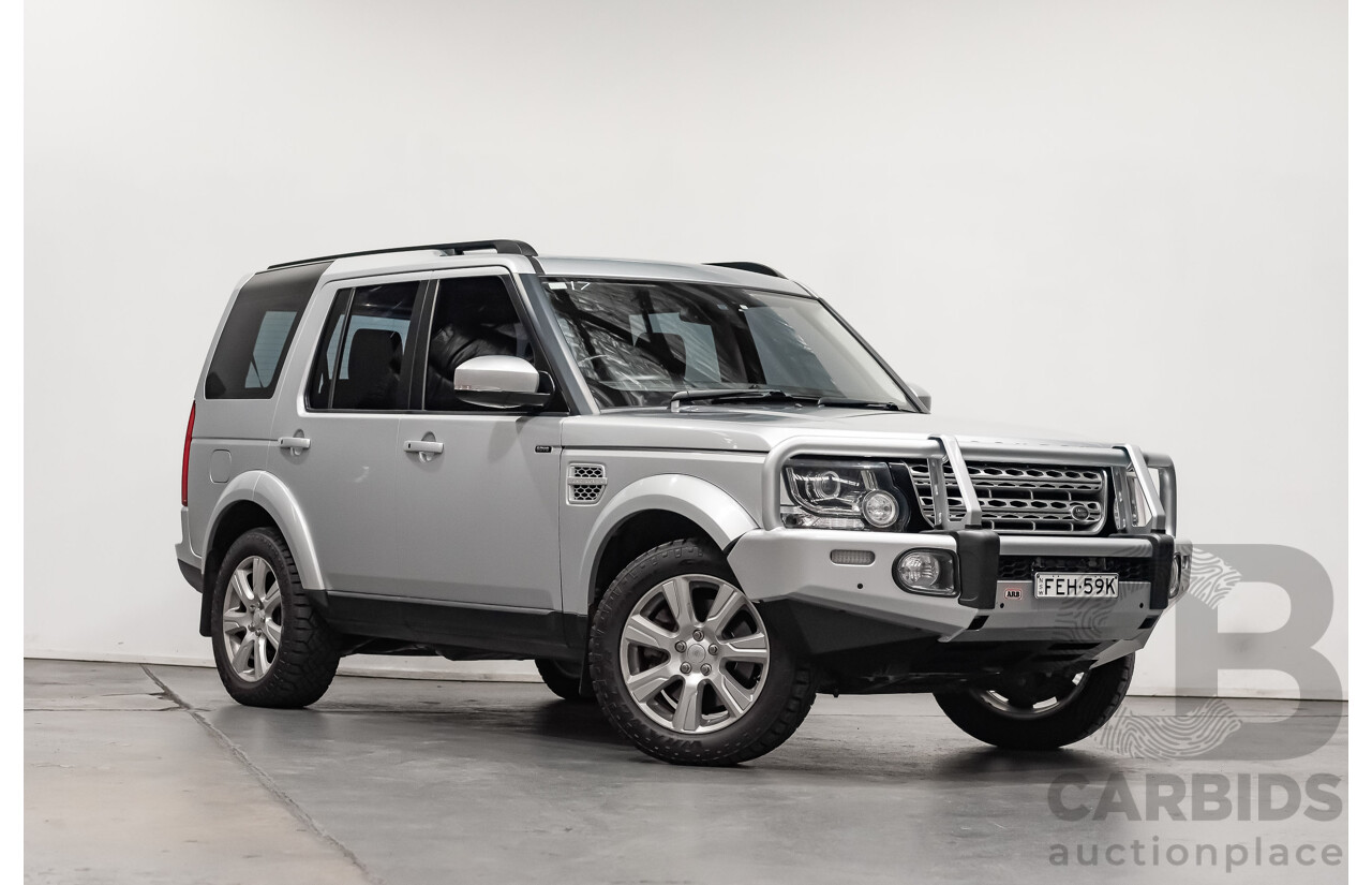 11/2015 Land Rover Discovery 4 3.0 SDV6 HSE (4x4) MY16 4d Wagon Rohdium Silver Twin Turbo Diesel V6 3.0L - 7 Seater