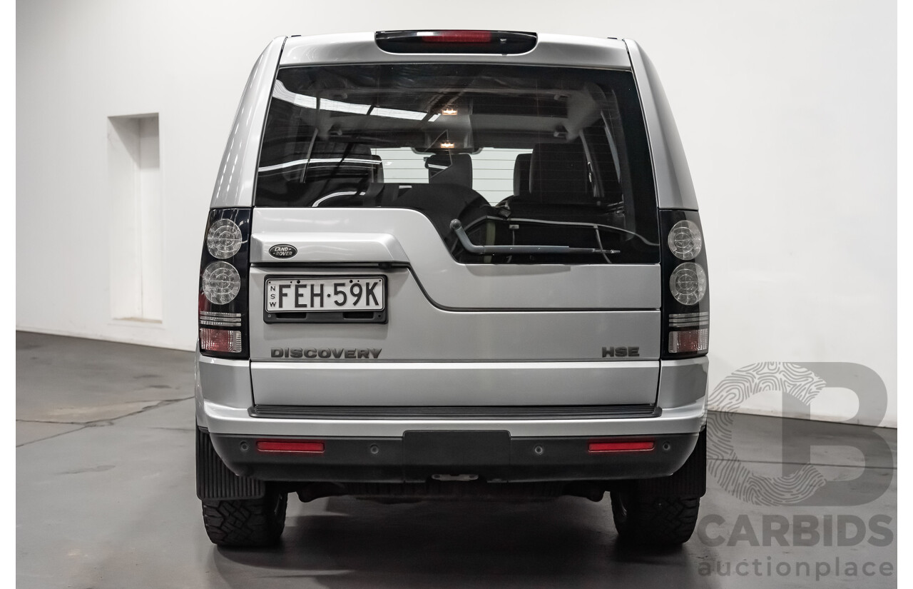 11/2015 Land Rover Discovery 4 3.0 SDV6 HSE (4x4) MY16 4d Wagon Rohdium Silver Twin Turbo Diesel V6 3.0L - 7 Seater