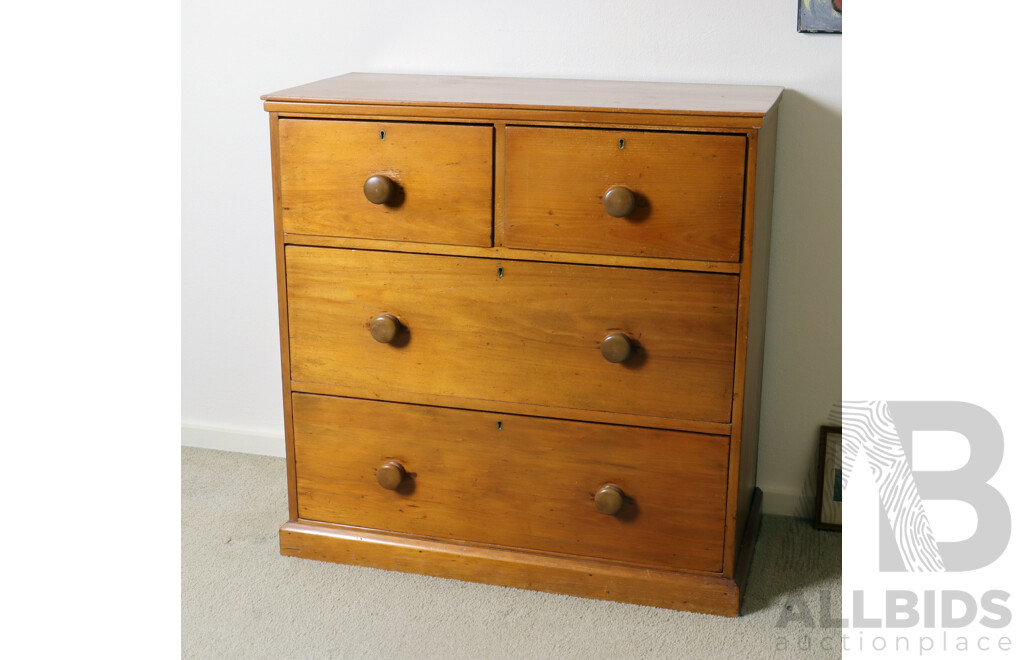 Victorian Pine Chest of Four Drawers