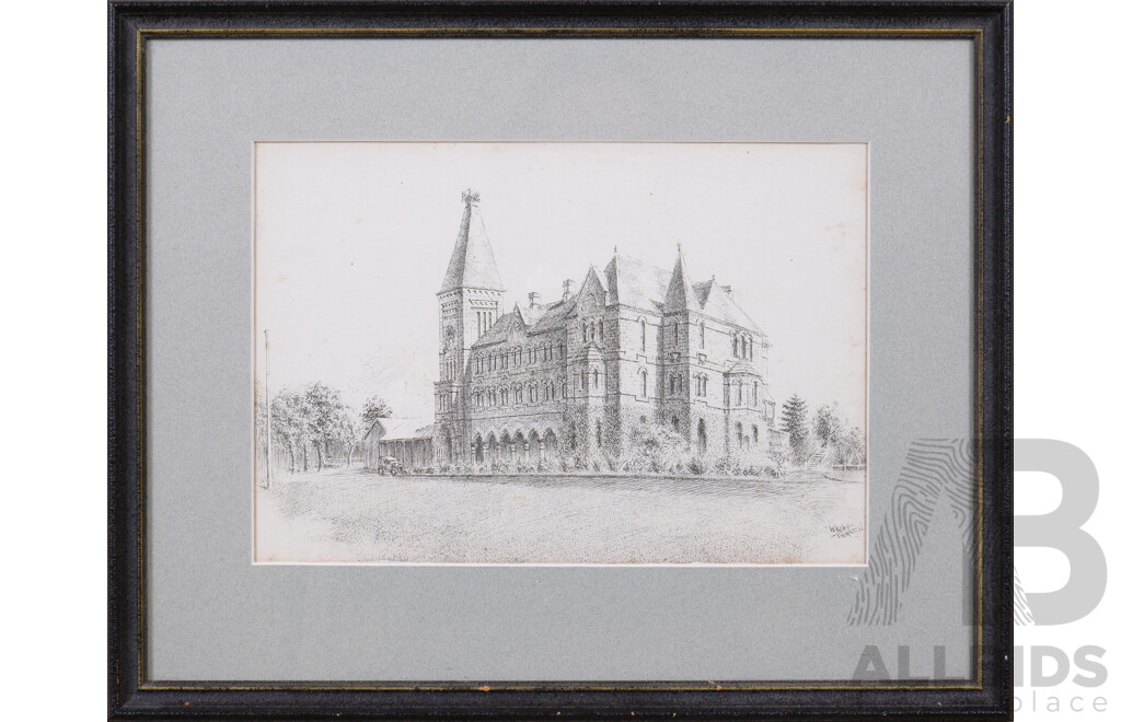 Will Ashton (1881-1963), Newington College, Sydney, Etching together with Various Prints of Newington College (5)