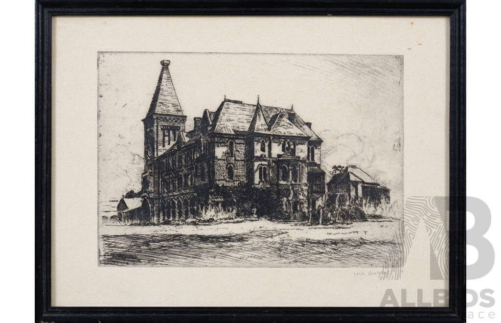 Will Ashton (1881-1963), Newington College, Sydney, Etching together with Various Prints of Newington College (5)