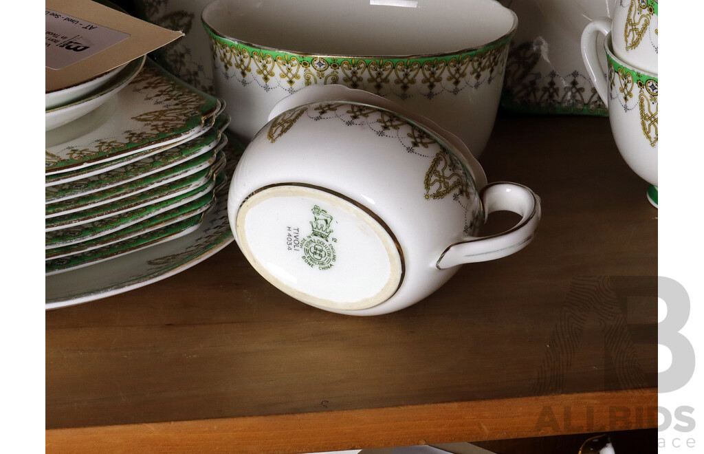 Vintage 17 Piece Royal Doulton Porcelain Tea Service in Tivoli Pattern