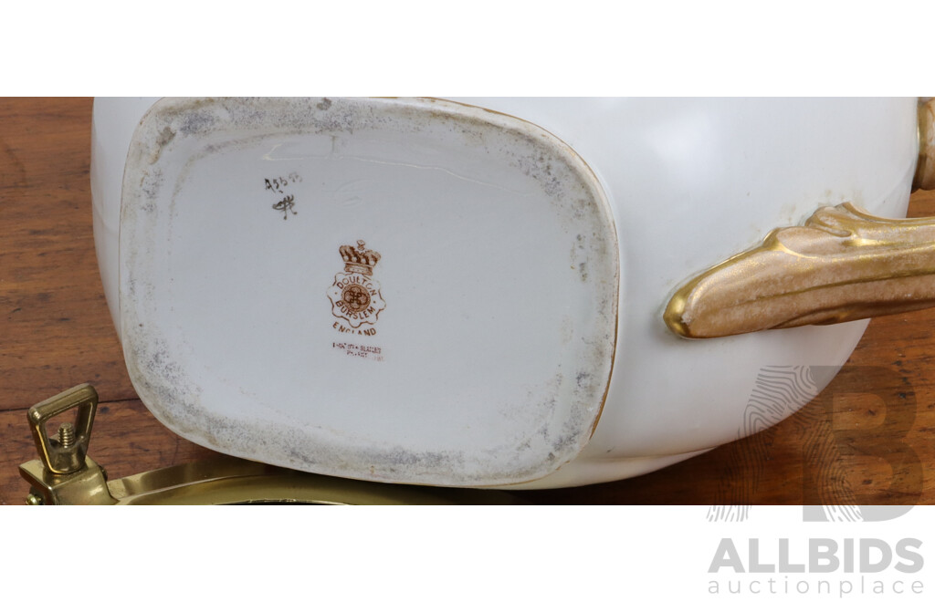 Antique Doulton Burslem Porcelain Washbasin and Jug Set, Marks to Base