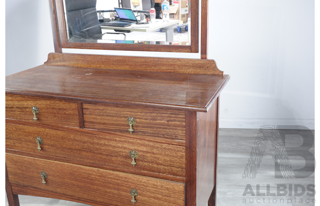 Edwardian Dresser Chest of Drawers with Mirror