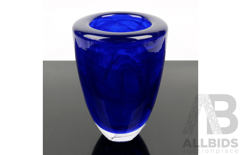 Kosta Boda Style  Heavy Glass Vase