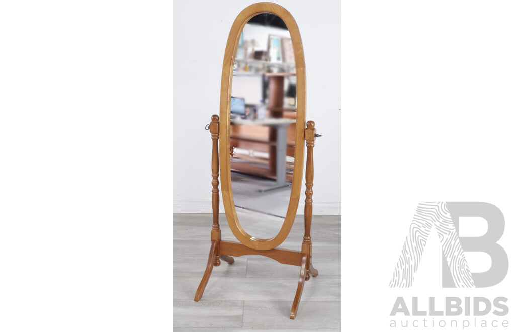 Vintage Pine Cheval Mirror