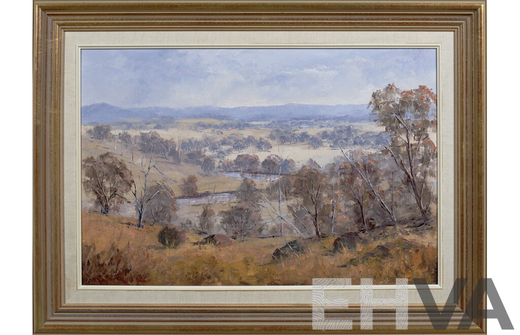 John Colin Angus (1907-2002), Summer in the El Dorado Hills 1984, Oil on Canvasboard