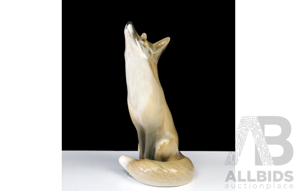 VIntage Royal Copenhagen Porcelain Fox Figure, Marks to Base