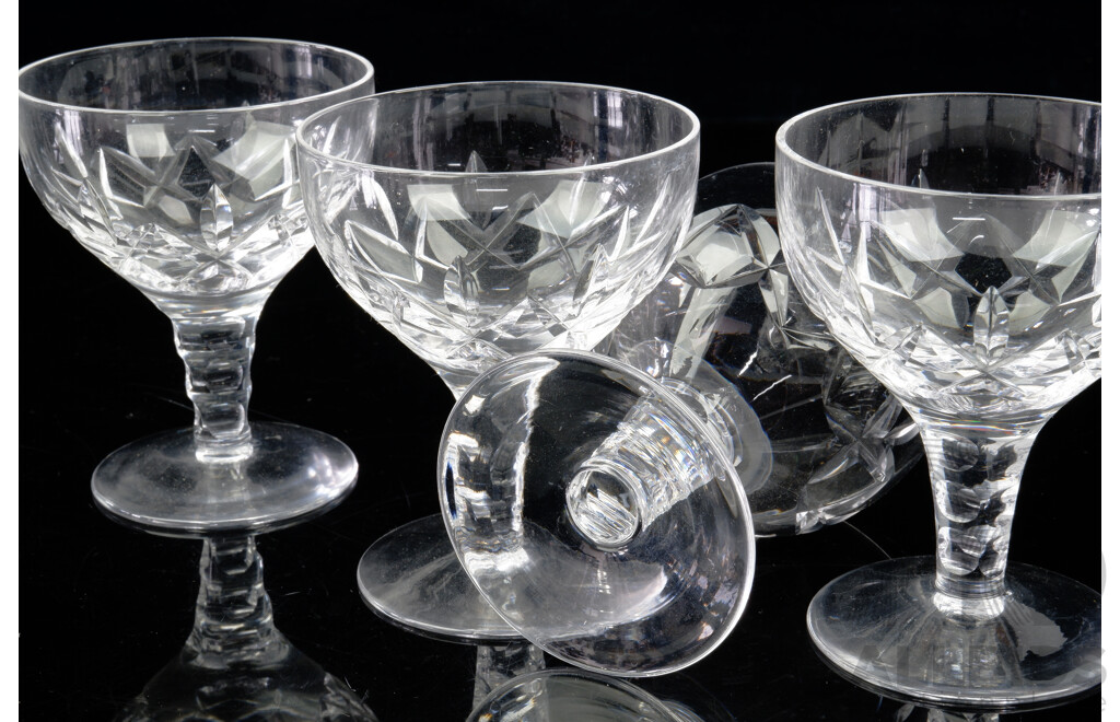Set Six Vintage Stuart Crystal Glasses