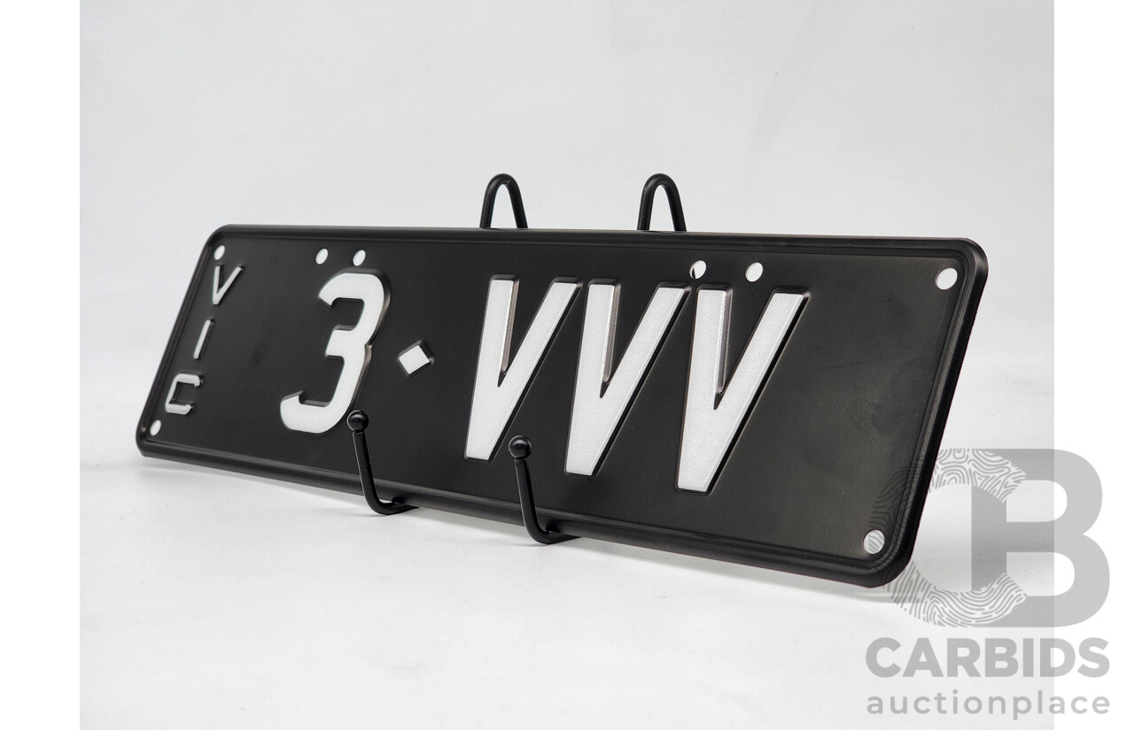 Victorian VIC Alpha Numeric Custom Number Plate 3.VVV