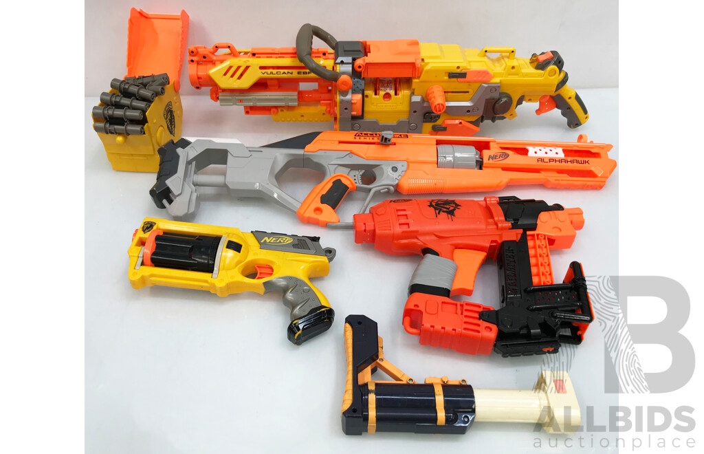 NERF Guns - Lot of 4 with Accessories