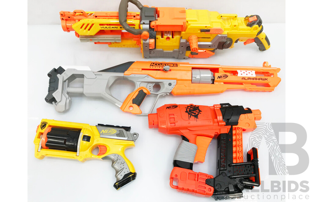 NERF Guns - Lot of 4 with Accessories